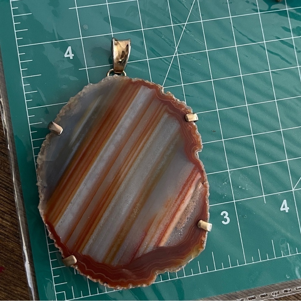 Big agate 4 inch statement pendant